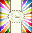 Vintage colorful template with retro sun burst background