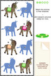 Match donkeys to their shadows picture riddle