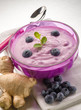 blueberry mousse with yogurt and ginger, healty food blueberry mousse with yogurt and ginger, healty food