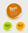 Colorful label paper circle brush stroke, vector