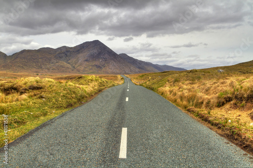 Photo: Irish road with mountain view Irish road with mountain view