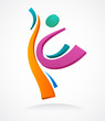 abstract dancing person - colorful vector icon abstract dancing person - colorful vector icon