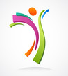 abstract dancing person - colorful vector icon abstract dancing person - colorful vector icon