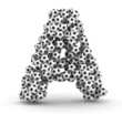 Illustration: Letter A from soccer football balls Letter A from soccer football balls