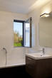 interior modern house, bathroom, open window