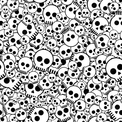 Vector: seamless pattern with skulls, vector seamless pattern with skulls, vector