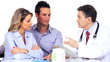 Medical doctor with patients.