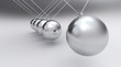 3D Kugelstosspendel Silber auf Weiß 5