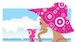 Woman in a big spotted hat