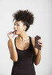 Woman eating chcolate