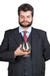 Businessman holding at a glass of whisky Businessman holding at a glass of whisky