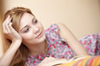 pretty woman with book
