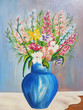 vase with colorful flowers