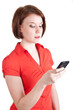 Junge Frau schreibt Sms Junge Frau schreibt Sms