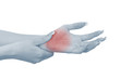 Pain in a woman palm