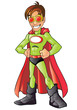 Green Superhero Cartoon
