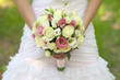 Bride with bouquet, closeup Bride with bouquet, closeup