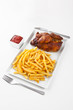 Brathähnchen mit Pommes Brathähnchen mit Pommes