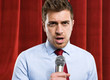 Man using a microphone