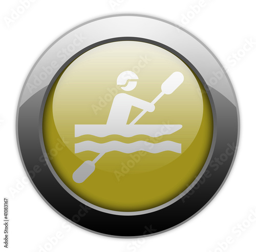 Illustration: Yellow Metallic Orb Button "Kayaking" Yellow Metallic Orb Button "Kayaking"
