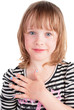 Small pretty  girl with fashion manicure portrait