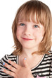 Small pretty  girl with fashion manicure portrait