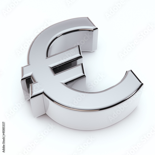 Illustration: 3D Euro symbol isolated on white 3D Euro symbol isolated on white