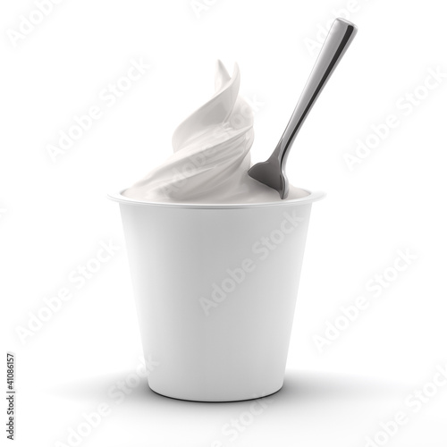 Illustration: Yogurt isolated on white background Yogurt isolated on white background