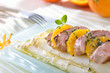 Frischer Spargel mit Schweinefilet und Orangen Frischer Spargel mit Schweinefilet und Orangen