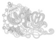 original hand draw line art ornate flower design