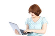 Beautiful asian woman using a laptop computer