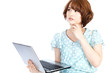 Beautiful asian woman using a laptop computer