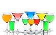 alcoholic cocktails isolated on white