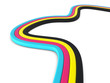 CMYK concept 3d render illustration