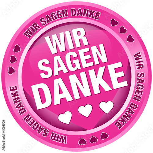 Vektor: Button Banner "Wir sagen danke" pink Button Banner "Wir sagen danke" pink