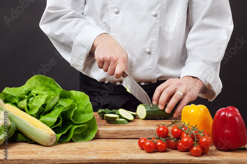 Photo: Chopping vegetables Chopping vegetables