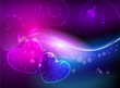 Shiny background with hearts and florals