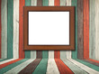 Picture frame on Old wood wall and floor Picture frame on Old wood wall and floor