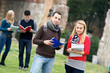 Multicultural College Students at Park Multicultural College Students at Park