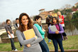 Multicultural College Students at Park Multicultural College Students at Park