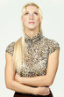 beautiful blond woman, studio portrait in studio