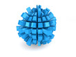 Extrude globe blue 3d render