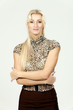 beautiful blond woman, studio portrait in studio