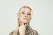 beautiful blond woman, studio portrait in studio