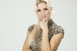 beautiful blond woman, studio portrait in studio