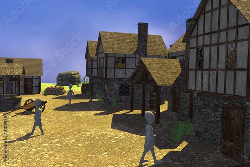 medieval town cartoon