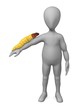 3d render of cartoon character with worm 3d render of cartoon character with worm