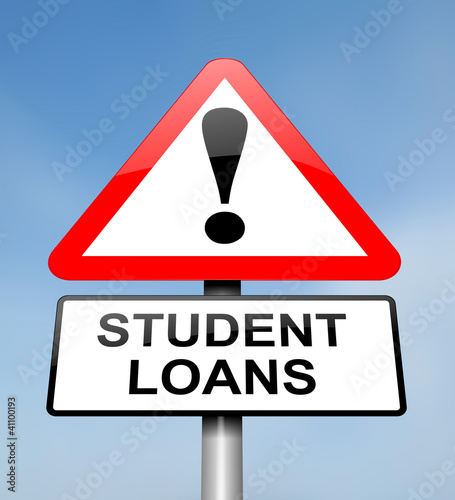 Illustration: Student loans warning. Student loans warning.