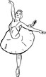 a sketch the ballet-dancer of ballet dances dance of swan