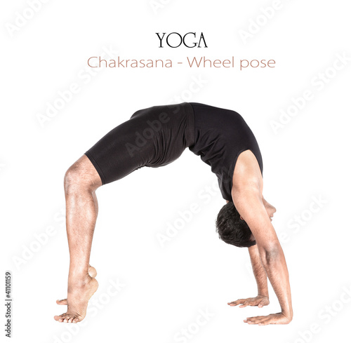 Photo: Yoga Chakrasana wheel pose Yoga Chakrasana wheel pose